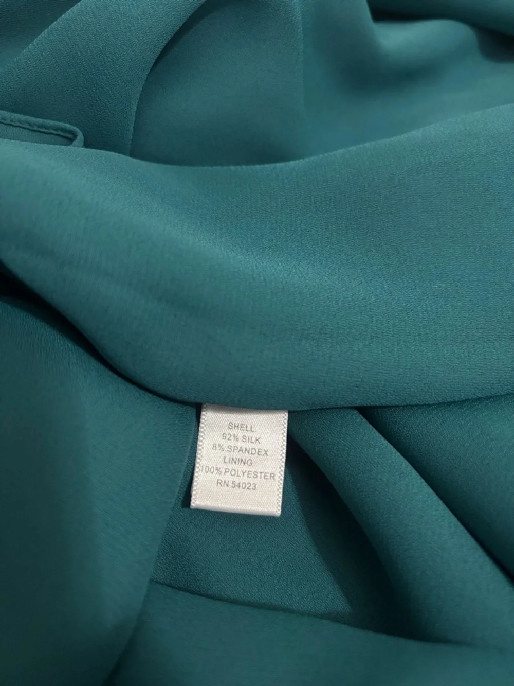 Banana Republic cascade maxi flowy silk stretch teal dress size 16 - Picture 8 of 10